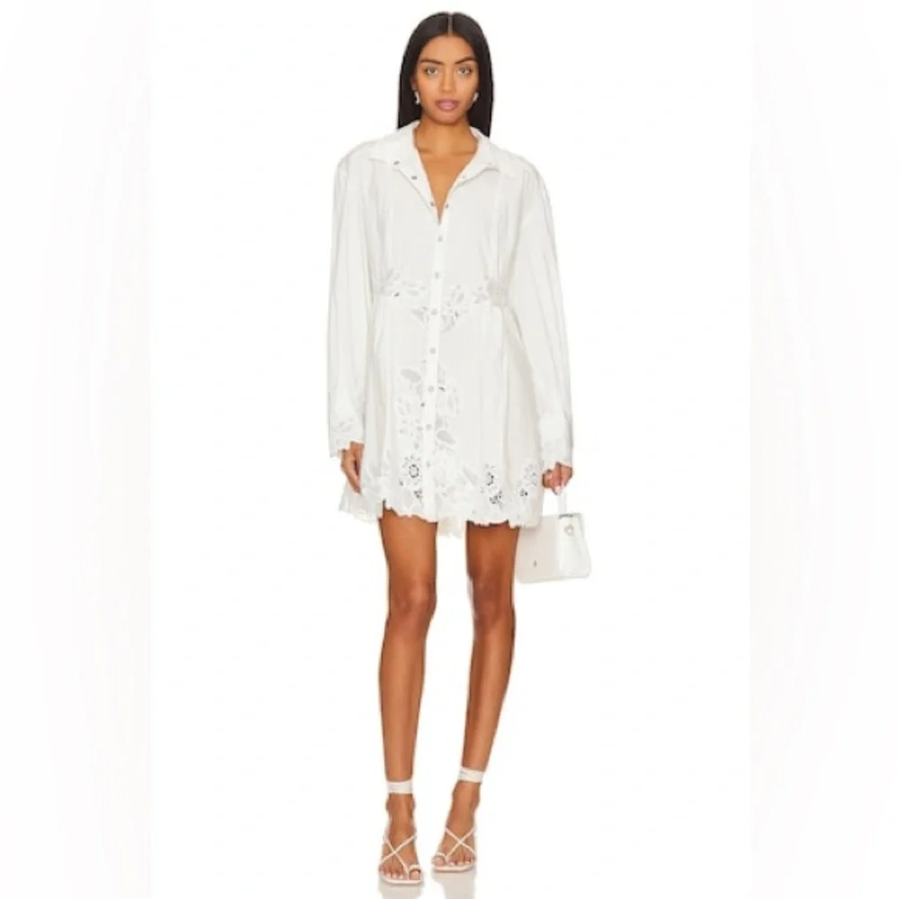 Free People Constance Mini Dress in White